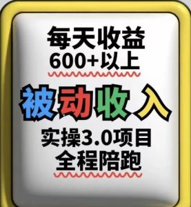被动收入实操3.0项目，每天收益6张+以上，能长期操作