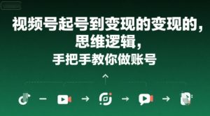 视频号起号到变现的思维逻辑，手把手教你做账号