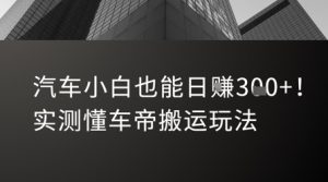 汽车小白也能日入3张！实测懂车帝搬运玩法
