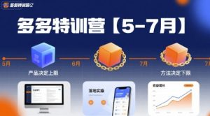 多多特训营【5-7月】产品决定上限，方法决定下限，各种玩法技巧落地实操