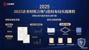 （15802期）2025企业财税合规与股权布局的实战课程：财税合规与股权高效治理方案