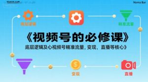 视频号的必修课，视频号的底层逻辑及核心视频号精准流量，变现，直播等核心