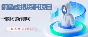 闲鱼虚拟资料项目，每天一小时，新人日入5张