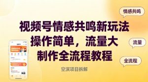 视频号情感共鸣新玩法，操作简单，流量大，制作全流程教程