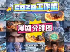 通过Coze工作流，制作《动漫分镜图》，两分钟制作完成25宫格分镜图，从0到1演示搭建过程，实操教学