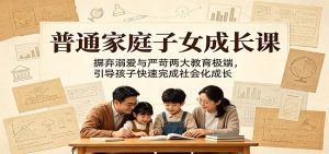 普通家庭子女成长课：摒弃溺爱与严苛两大教育极端，引导孩子快速完成社会化成长