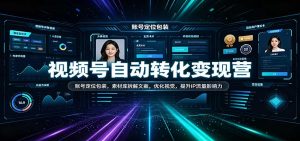 视频号自动转化变现营：账号定位包装，素材库拆解文案，优化视觉，提升IP流量影响力