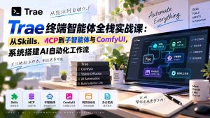 （20389期）Trae终端智能体全栈实战课：从Skills、MCP到子智能体与ComfyUI，系统搭建AI自动化工作流