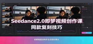 Seedance2.0即梦视频创作课：剧本式视频制作，同款复刻技巧，多行业案例落地教学