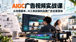 AIGC广告视频实战课｜从创意脚本、AI工具实操到品牌广告全案落地