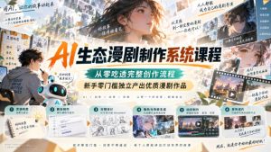 AI生态漫剧制作系统课程，从零吃透完整创作流程，新手零门槛独立产出优质漫剧作品