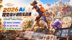 （20424期）2026AI视觉设计进阶实战课-更新：学习MJ+PS香蕉+GPT Image 2.0，完成角色建筑、场景插画与IP全案设计