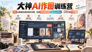 大神AI作图训练营，SD从基础安装到进阶实操，吃透模型提示词ControlNet，从零学会AI绘画